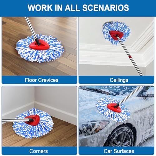 Paquete de 4 Cabezas de Repuesto para Mopas, Cabeza de Reemplazo para Sistema de 2 Tanques, Microfibra Lavable, Ideal para Limpiar Pisos Duros - imagen 6