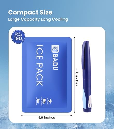 Paquete de 2 Paquetes de Hielo Aprobados por TSA (190g Cada Uno), Reutilizables y Grandes, Ideales para Viajes con Insulina, Retención de 8-24 Horas - imagen 2