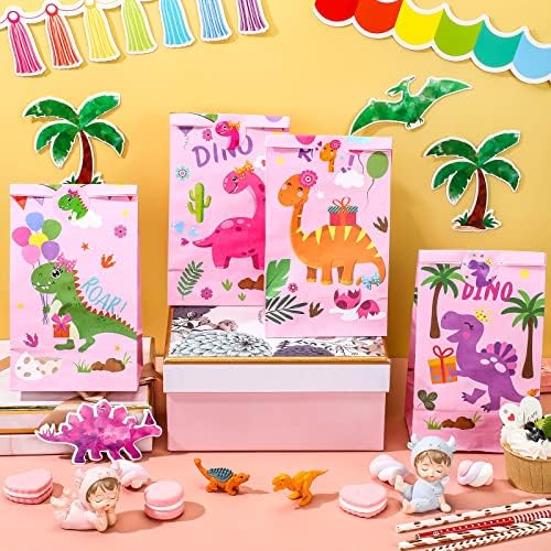 Bolsas de Fiesta de Dinosaurios Pajean - 24 Piezas, Bolsas de Dulces con Stickers, Regalos para Niñas, Decoraciones de Cumpleaños de Dinosaurios - imagen 4