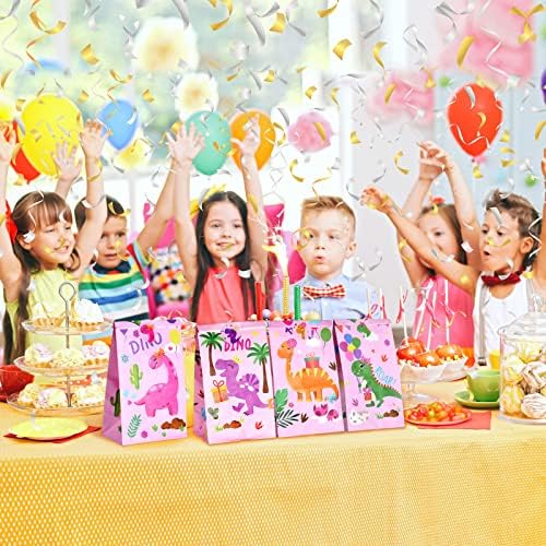 Bolsas de Fiesta de Dinosaurios Pajean - 24 Piezas, Bolsas de Dulces con Stickers, Regalos para Niñas, Decoraciones de Cumpleaños de Dinosaurios - imagen 7
