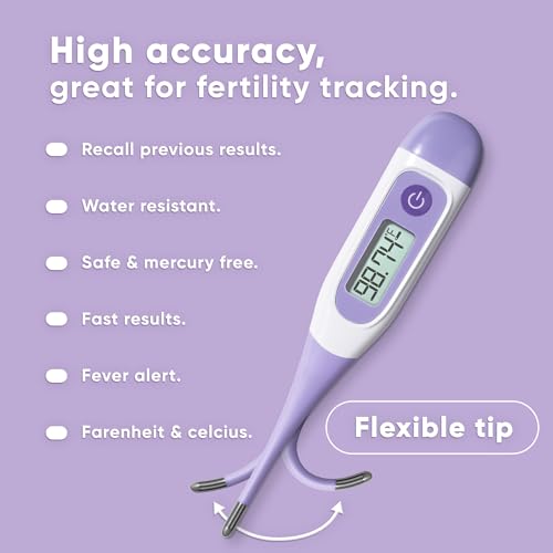 Termómetro Basal Digital Wondfo para Mujeres – Termómetro BBT para Seguimiento de Ovulación y Embarazo – Alta Precisión, Pantalla LCD y Resistente al - imagen 3