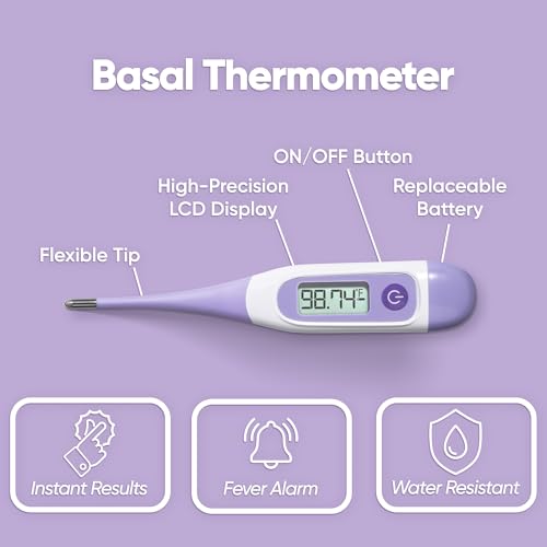 Termómetro Basal Digital Wondfo para Mujeres – Termómetro BBT para Seguimiento de Ovulación y Embarazo – Alta Precisión, Pantalla LCD y Resistente al - imagen 5