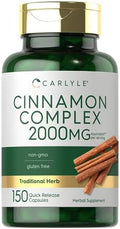 Cápsulas Carlyle Ceylon Cinnamon Complex con Gymnema y Morera | 150 Cápsulas | Suplemento No GMO, Libre de Gluten - imagen 1