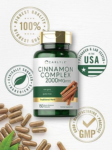 Cápsulas Carlyle Ceylon Cinnamon Complex con Gymnema y Morera | 150 Cápsulas | Suplemento No GMO, Libre de Gluten - imagen 6