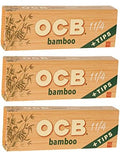Papel para enrollar OCB de bambú 1 1/4 con tips - 3 libretas de 50 hojas cada una - imagen 1