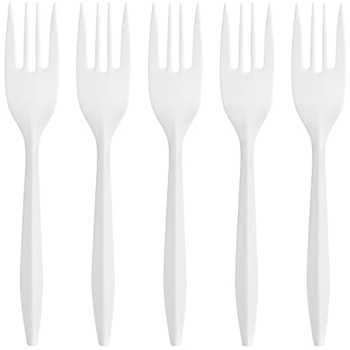 Tenedores Desechables de Plástico Blanco Premium Blue Sky, (100 Pzs) Resistentes y Elegantes para Fiestas, Catering, Cenas y Uso Diario - imagen 6
