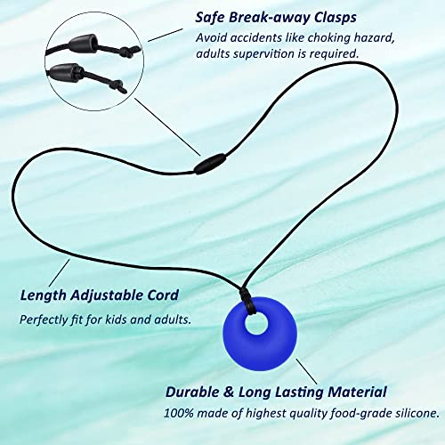 Collares Masticables para Niños Sensoriales, Paquete de 4 Collares de Silicón para Niños y Niñas con Autismo, TDAH y Ansiedad, Juguetes Masticables - imagen 2