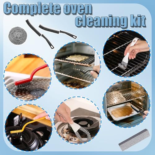 Set de Cepillos para Limpiar Hornos de Alta Resistencia, Accesorios para la Limpieza de Estufas, Parrillas y Superficies de Cocina - Elimina Grasa y - imagen 5