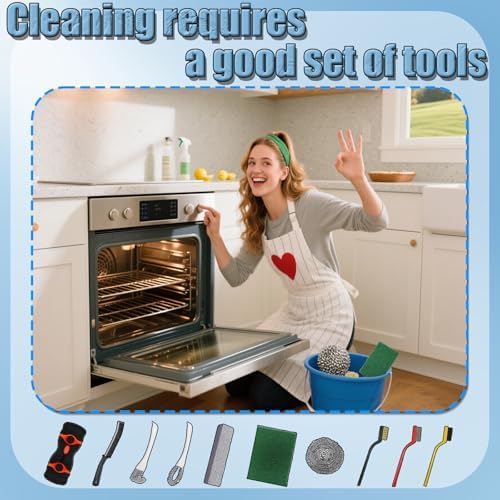 Set de Cepillos para Limpiar Hornos de Alta Resistencia, Accesorios para la Limpieza de Estufas, Parrillas y Superficies de Cocina - Elimina Grasa y - imagen 7
