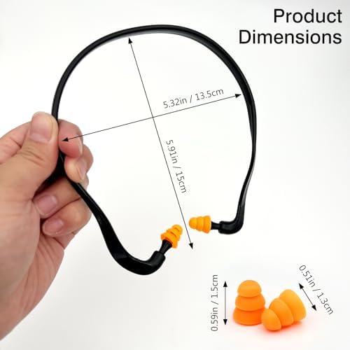Tapones para oídos Banded para Tiro (4 Pzs, Naranja) – Protección auditiva de silicona reutilizable con banda para el cuello, reducción de ruido de - imagen 4