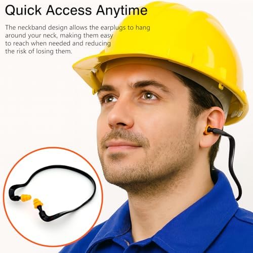 Tapones para oídos Banded para Tiro (4 Pzs, Naranja) – Protección auditiva de silicona reutilizable con banda para el cuello, reducción de ruido de - imagen 6