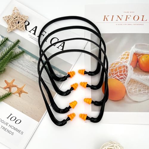 Tapones para oídos Banded para Tiro (4 Pzs, Naranja) – Protección auditiva de silicona reutilizable con banda para el cuello, reducción de ruido de - imagen 7