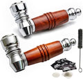 Set de 2 Pipas de Madera para Tabaco – Pipas de Grano de Madera Premium de 3 Pulgadas con Limpiador, Kit de Accesorios para Fumar y Regalar - imagen 1
