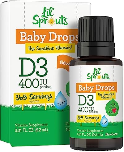 Gotas Líquidas de Vitamina D3 para Bebés Carlyle | 400 IU | 9.2 mL (Suministro para 1 Año - 365 Porciones) | Vegetariano, No OGM y Sin Gluten de Lil' - imagen 1