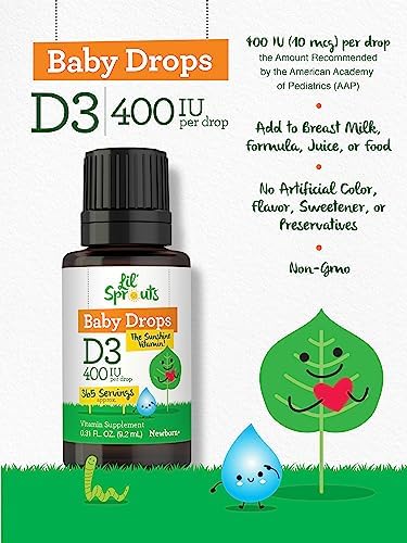 Gotas Líquidas de Vitamina D3 para Bebés Carlyle | 400 IU | 9.2 mL (Suministro para 1 Año - 365 Porciones) | Vegetariano, No OGM y Sin Gluten de Lil' - imagen 3