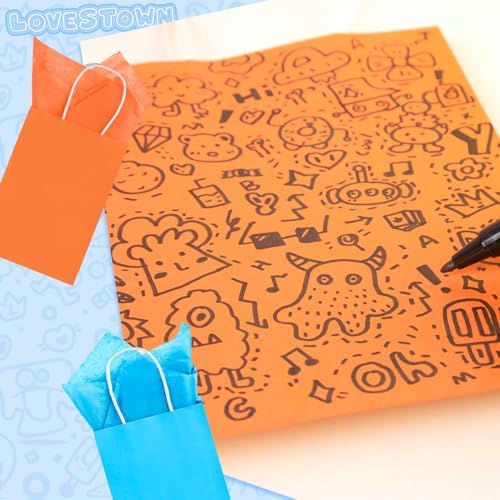 Bolsas de Regalo LovesTown 18 Piezas con Papel de Seda, 5.5 x 2.75 x 7.8 Pulgadas, 6 Colores para Fiestas, Cumpleaños y Bodas - imagen 4