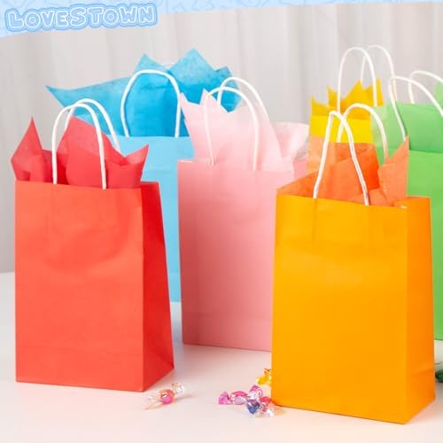 Bolsas de Regalo LovesTown 18 Piezas con Papel de Seda, 5.5 x 2.75 x 7.8 Pulgadas, 6 Colores para Fiestas, Cumpleaños y Bodas - imagen 7
