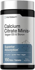 Calcio Citrato con Vitamina D3 y Boro de Horbäach | 150 Tabletas | Suplemento Vegano, Sin OGM y Libre de Gluten para Hombres y Mujeres - imagen 1