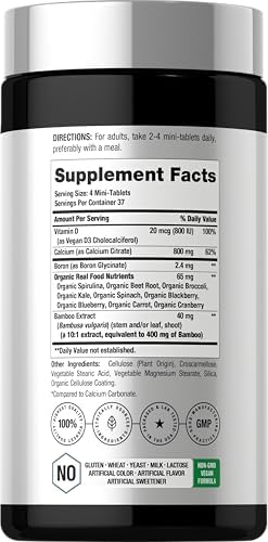 Calcio Citrato con Vitamina D3 y Boro de Horbäach | 150 Tabletas | Suplemento Vegano, Sin OGM y Libre de Gluten para Hombres y Mujeres - imagen 2