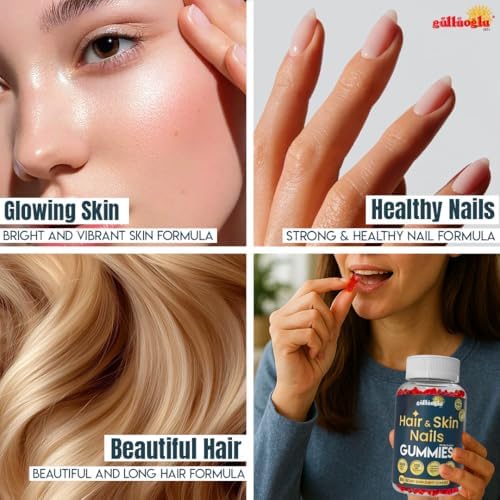Gomitas SINCE 1871 GÜLLÜOGLU para Cabello, Piel y Uñas – Biotina 5000 mcg, Colágeno 200 mg y Queratina 50 mg – con MSM, Bambú y Vitaminas A, C, D, E - imagen 3
