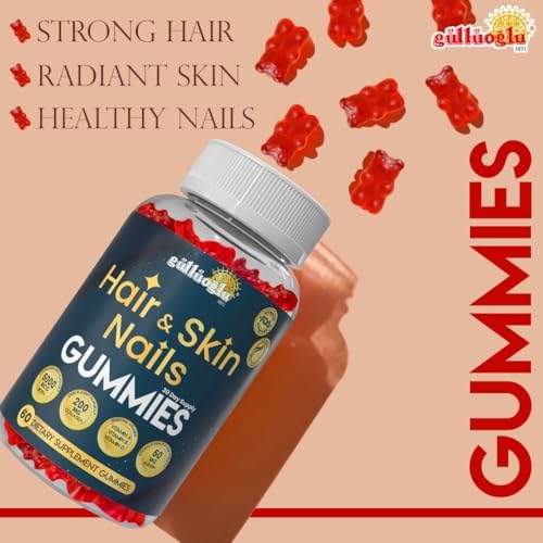 Gomitas SINCE 1871 GÜLLÜOGLU para Cabello, Piel y Uñas – Biotina 5000 mcg, Colágeno 200 mg y Queratina 50 mg – con MSM, Bambú y Vitaminas A, C, D, E - imagen 5