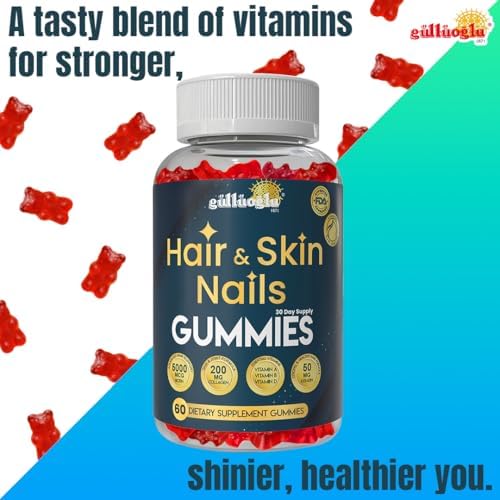 Gomitas SINCE 1871 GÜLLÜOGLU para Cabello, Piel y Uñas – Biotina 5000 mcg, Colágeno 200 mg y Queratina 50 mg – con MSM, Bambú y Vitaminas A, C, D, E - imagen 7