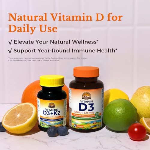 Vitalitown Vitamina D3 125 mcg (5000 UI) Alta Potencia para Huesos, Dientes, Corazón e Inmunidad, a Base de Aceite de Oliva, No GMO, Sin Gluten, 90 - imagen 8