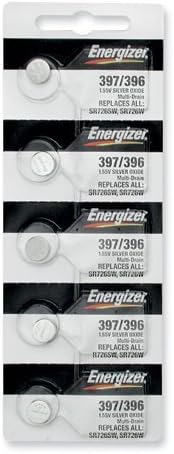 Batería de Reloj de Óxido de Plata Energizer 397/396, Paquete de 5 Pilas Botón - imagen 1