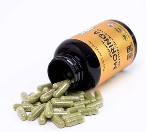 Cápsulas de Polvo de Moringa - Suplemento Natural Verde, Energía, Piel, Inmunidad y Salud Digestiva, Rico en Antioxidantes y Vitaminas - 60 Cápsulas - imagen 8