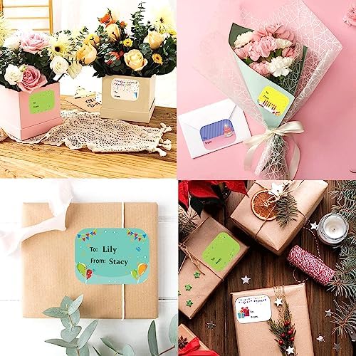 Etiquetas de Regalo de Cumpleaños - 300 Piezas de Stickers de 1.5 x 2 Pulgadas con 6 Diseños para Fiestas, Regalos y Celebraciones - imagen 2