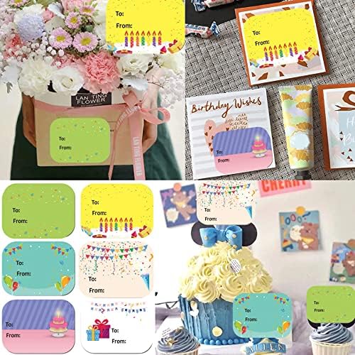 Etiquetas de Regalo de Cumpleaños - 300 Piezas de Stickers de 1.5 x 2 Pulgadas con 6 Diseños para Fiestas, Regalos y Celebraciones - imagen 5