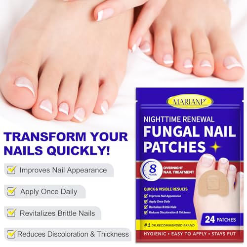 Tratamiento para Hongos en Uñas de Pies Extra Fuerte - 24 Piezas de Parche Nocturno para Uñas Afectadas, Reparación y Cuidado de Uñas Dañadas - imagen 2