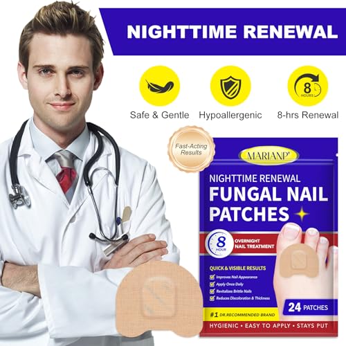 Tratamiento para Hongos en Uñas de Pies Extra Fuerte - 24 Piezas de Parche Nocturno para Uñas Afectadas, Reparación y Cuidado de Uñas Dañadas - imagen 4