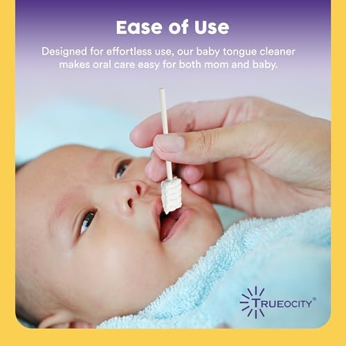 Limpiador de Lengua para Bebés Trueocity – Limpiador Oral Suave para Recién Nacidos, Higiene Bucal para Bebés de 0-3 Meses, Paquete de 55 Unidades - imagen 4