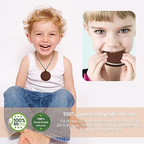 Collares de Masticar para Niños y Adultos Sensibles, 2 Piezas de Silicona, Ayudas Motoras Orales para Autismo, TDAH, Ansiedad o SPD, Masticar y Jugar - imagen 6