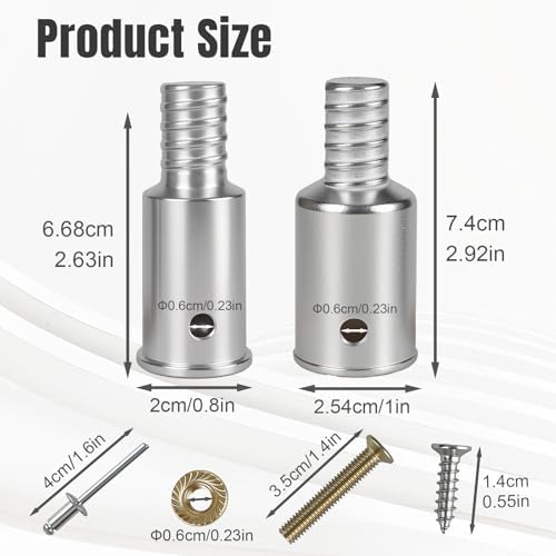 Kit de Reparación con Punta Roscada de Metal, Adaptador para Extensión de Palo de Trapeador, 2 Juegos de Mango para Trapeador - imagen 5