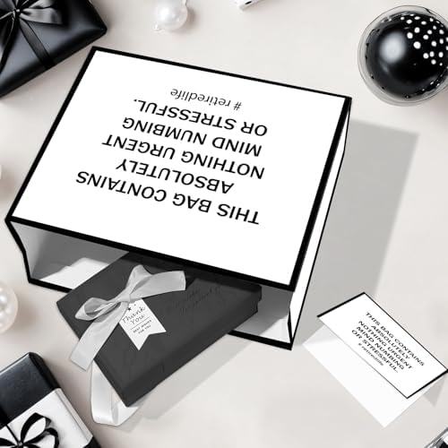 Bolsas de Regalo para Jubilación en Blanco y Negro con Papel de Seda y Tarjeta - Decoraciones para Fiesta de Despedida y Regalos para Hombres y - imagen 4