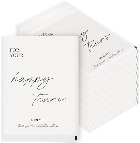 Paquete de 50 Piezas de Servilletas para Bodas AIOMOB - Paquetes de Papel para las Lágrimas de Felicidad, Ideal para Bolsas de Bienvenida de Invitados - imagen 1
