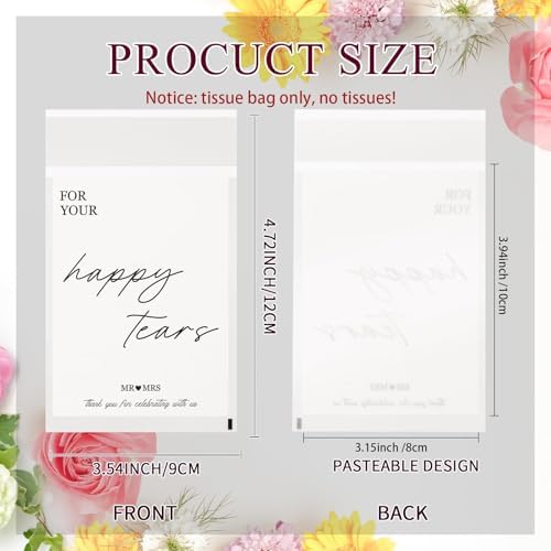 Paquete de 50 Piezas de Servilletas para Bodas AIOMOB - Paquetes de Papel para las Lágrimas de Felicidad, Ideal para Bolsas de Bienvenida de Invitados - imagen 2