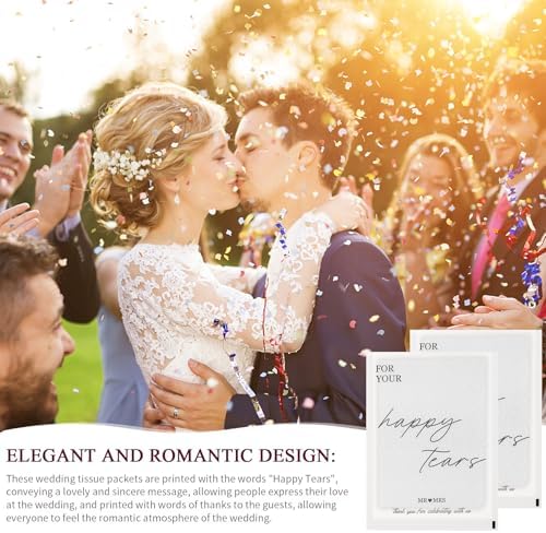 Paquete de 50 Piezas de Servilletas para Bodas AIOMOB - Paquetes de Papel para las Lágrimas de Felicidad, Ideal para Bolsas de Bienvenida de Invitados - imagen 4