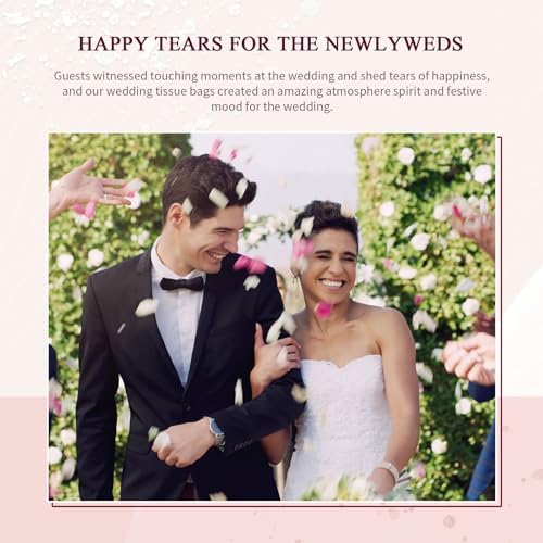 Paquete de 50 Piezas de Servilletas para Bodas AIOMOB - Paquetes de Papel para las Lágrimas de Felicidad, Ideal para Bolsas de Bienvenida de Invitados - imagen 6