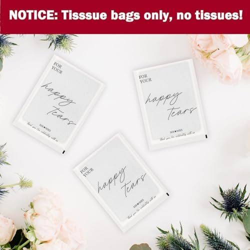 Paquete de 50 Piezas de Servilletas para Bodas AIOMOB - Paquetes de Papel para las Lágrimas de Felicidad, Ideal para Bolsas de Bienvenida de Invitados - imagen 7