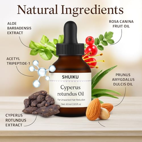 Aceite de Cyperus Rotundus para Depilación 2 PAQUETES – 100% Puro Aceite Natural de Ciprés – Extracto Herbal Orgánico para Piel Suave, Reducción de - imagen 2