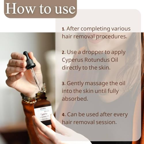 Aceite de Cyperus Rotundus para Depilación 2 PAQUETES – 100% Puro Aceite Natural de Ciprés – Extracto Herbal Orgánico para Piel Suave, Reducción de - imagen 5
