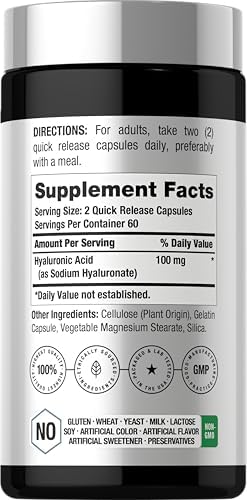 Suplemento de Ácido Hialurónico Horbäach | 100mg | 120 Cápsulas | Sin OGM, Libre de Gluten - imagen 2