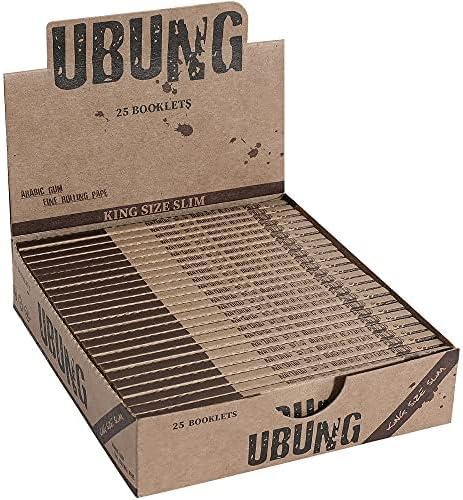 Papel de fumar UBUNG King Size, 800 hojas en total, 25 libretas con 32 hojas cada una, 108 mm x 44 mm, compatible con la mayoría de máquinas para - imagen 3