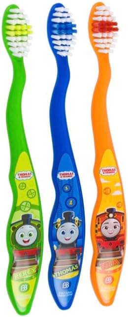 Cepillos de Dientes Brush Buddies Thomas & Friends para Niños, Paquete de 3, Suaves, Cabeza Pequeña y Agarre Fácil, Diseños Divertidos de Trenes, - imagen 8