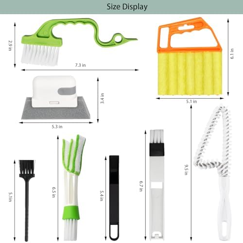 Limpiador de Persianas Openfly, Herramienta de Mano para Cortinas, Cepillo para Limpiar Ranuras, 8 Piezas para Ventiladores, A/C y Ventanas - imagen 7