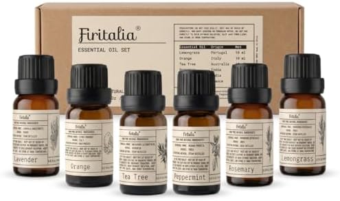 Set de Aceites Esenciales Naturales Firitalia - Aromas Puros para el Bienestar: Lavanda, Menta, Romero, Hierba de Limón, Naranja, Árbol de Té - 10ml - imagen 1