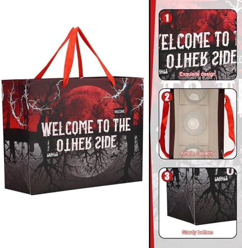 Set de Bolsas de Regalo SAVITA Bienvenido al Otro Lado, Bolsas Temáticas con Sobre de Tarjeta y Papeles Crepé para Decoraciones de Fiesta y Halloween - imagen 3